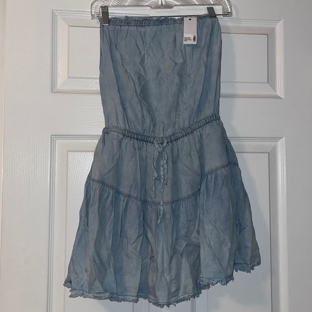 Denim detail dress